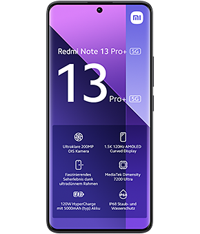 Xiaomi Redmi Note 13 Pro Plus 5G Midnight Black vorne